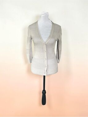 T/O Sweaters Women's Small Cardigan with Textured Knit Panels